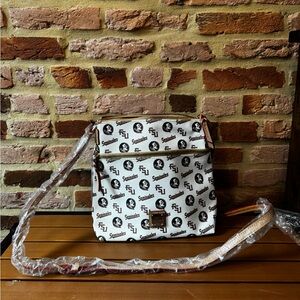 Dooney & Bourke FSU White and Black Crossbody Bag